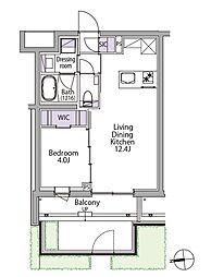イプセ白金台 1階1LDKの間取り