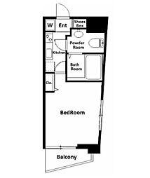 JR京浜東北・根岸線 大森駅 徒歩9分の賃貸マンション 6階1Kの間取り