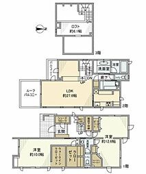 若柴戸建 2LDKの間取り