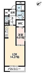 リーブルファイン成城学園前 1階1LDKの間取り