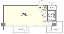 グランメール池袋 7階ワンルームの間取り