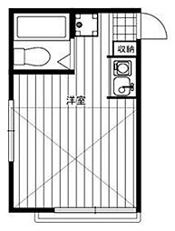 ブルーウィング 2階ワンルームの間取り