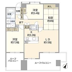 サンリーノ北浦和 8階3LDKの間取り