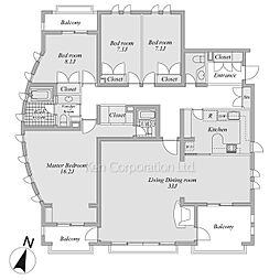 グラン・ミュゼ小日向 2階4LDKの間取り
