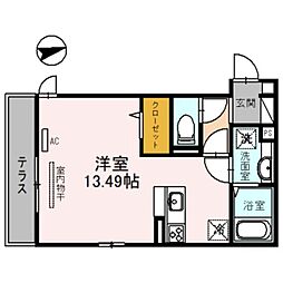 ドゥソレイユ ワンルームの間取図画像