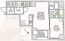 アイルプレミアム月島 4階1LDKの間取り