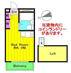 パーセク稲田堤 ワンルームの間取図画像