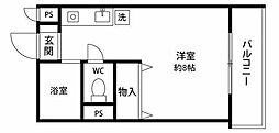 ジュネパレス松戸第2 ワンルームの間取図画像