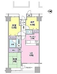 ラフィーネデュオ 8階2SLDKの間取り