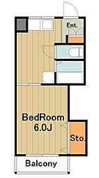 パークコート 1階1Kの間取り