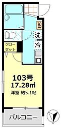 MELDIA東向島 1階1Kの間取り