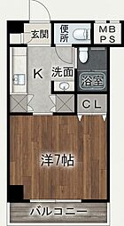なかきやビル 1Kの間取図画像