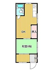 向洋ビルヂング 1DKの間取図画像