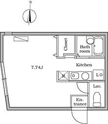 RESIDIA池上B棟 ワンルームの間取図画像