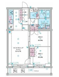 GENOVIA竹ノ塚 2LDKの間取図画像