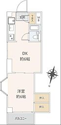 ウィンド聖蹟桜ヶ丘 1DKの間取図画像