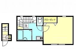 キャメル上板橋 2階1Kの間取り