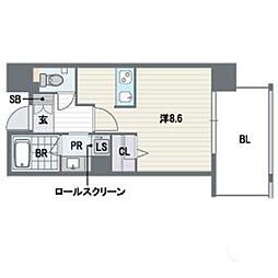 プライムスクエア ワンルームの間取図画像