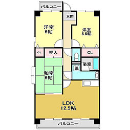 クレスト廿代 3LDKの間取図画像