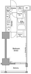 ザ・パークハビオ巣鴨 1Kの間取図画像