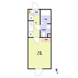 Kei-ei Residence稲毛 1Kの間取図画像