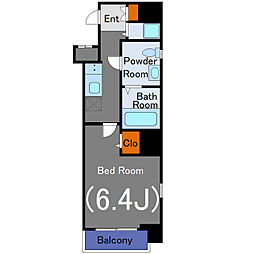 Dew Lavan新橋 7階1Kの間取り