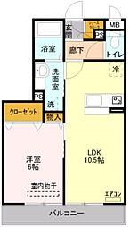レガーロ 3階1LDKの間取り
