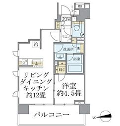 ウエリス六本木 1LDKの間取図画像