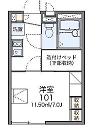 レオパレス優 1Kの間取図画像