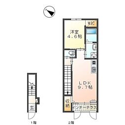 リベーラならはら 1LDKの間取図画像
