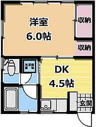 サクラハイツ 1DKの間取図画像
