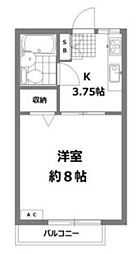ハイツ鈴木 1階1Kの間取り
