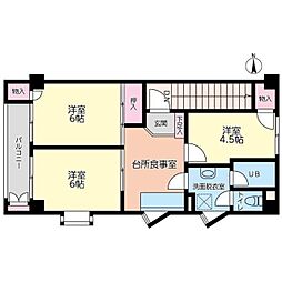 ホワイトプラム 3DKの間取図画像
