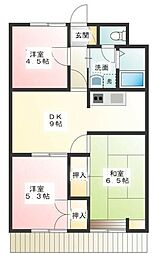 サンスプリング 3DKの間取図画像