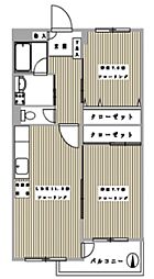 ベルビュー湘南 2LDKの間取図画像