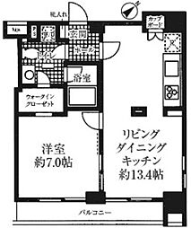 HF銀座レジデンス 12階1LDKの間取り