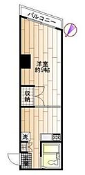 シャルム武蔵小山 1DKの間取図画像