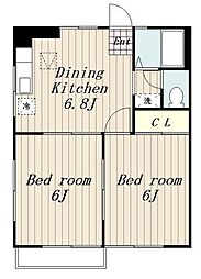 ルミエール南林間 2DKの間取図画像