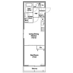 メディオ月島 4階1LDKの間取り