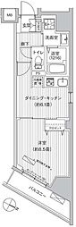 CREST五番町 1DKの間取図画像