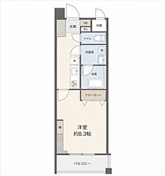 ラフィシア関内 1Kの間取図画像