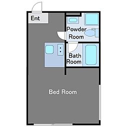 trias白金台 2階ワンルームの間取り