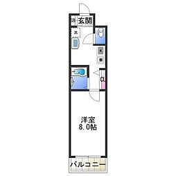 フォレストインサイド2 1Kの間取図画像
