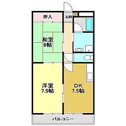 グランリーオ 2LDKの間取図画像