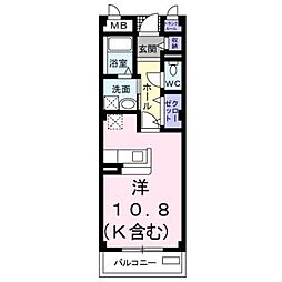 メゾンド欅 3階ワンルームの間取り