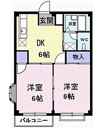 エルディム・S 2DKの間取図画像