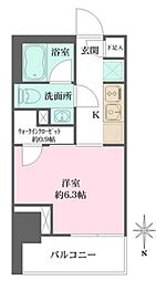 ザ・パークワンズ芝公園 1Kの間取図画像
