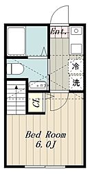 ライブリー元橋本 1階1Kの間取り