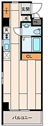 アフィーノ川崎 1Kの間取図画像