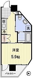 プロスペクト武蔵新城 ワンルームの間取図画像